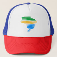 Brazilië kaart grens met Braziliaanse vlag kleuren