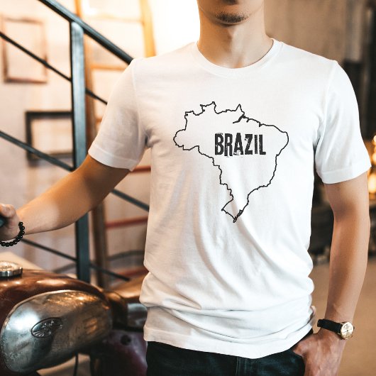 Brazilië Kaart Land Shirt Braziliaans Vorm T-shirt