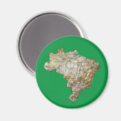 Brazilië Kaart Magneet (Voorkant / Achterkant)