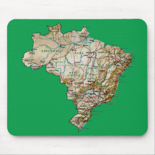 Brazilië Map Mousepad Muismat