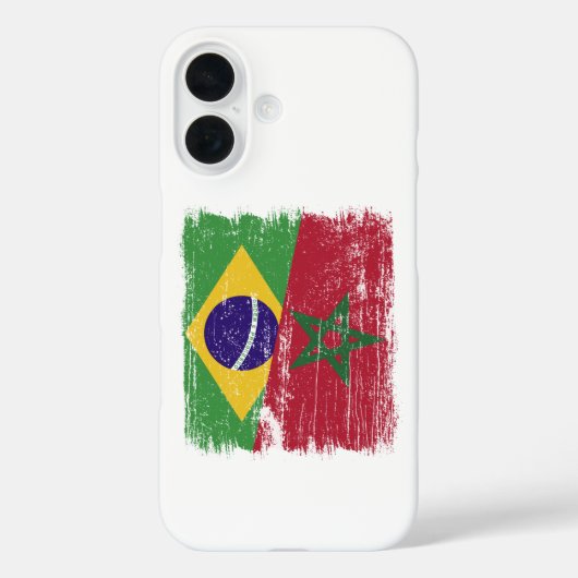 Brazilië Marokko Half Vlag Braziliaans Marokkaans Case-Mate iPhone Case (Achterkant)