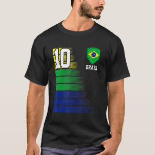 Brazilië nummer 10 Braziliaanse sport van het voet T-shirt