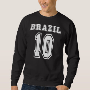 Brazilië nummer 10 print op de achterkant sportnum trui