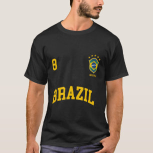 Brazilië Nummer 8 Braziliaans Voetbal Team Sport T-shirt