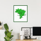 Brazilië Poster (Thuiskantoor)