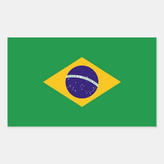 BRAZILIË RECHTHOEKIGE STICKER (Voorkant)