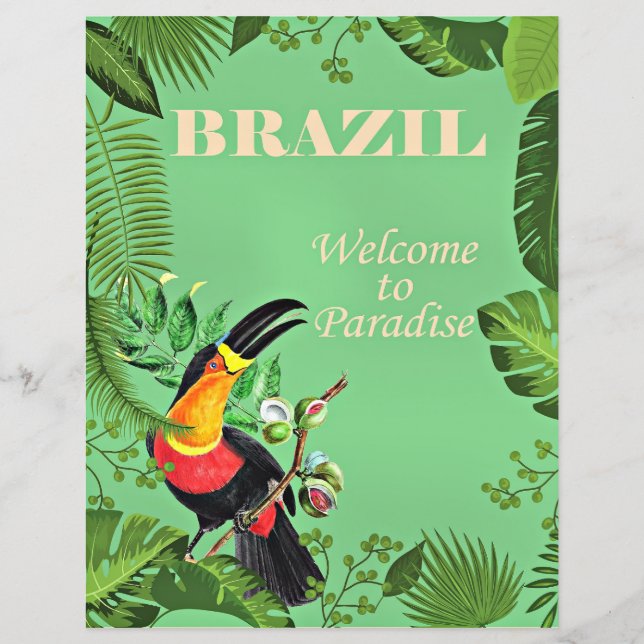 Brazilië Reisposter, Toucan, (Voorkant)