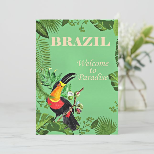 Brazilië Reisposter, Toucan, (Staand voorkant)