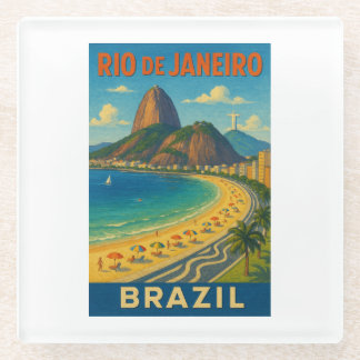 Brazilië Rio de Janeiro Original Art Glass Onderze Glazen Onderzetter