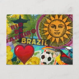 Brazilië Rio de Janiero Sun Travel Kleurrijke kuns Briefkaart