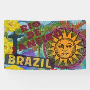 Brazilië Rio de Janiero Sun Travel Kleurrijke kuns Spandoek