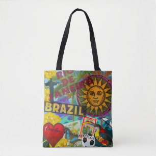 Brazilië Rio de Janiero Sun Travel Kleurrijke kuns Tote Bag