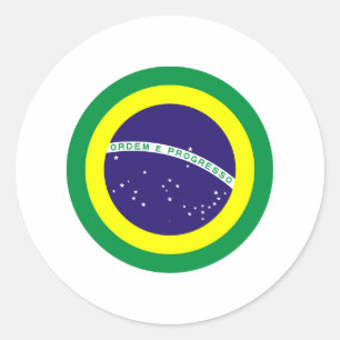 Brazilië Ronde vlag Sticker