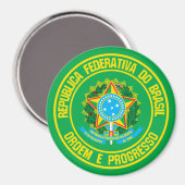 Brazilië Round Emblem Magneet (Voorkant / Achterkant)