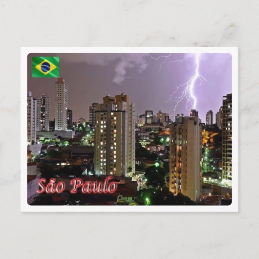 Brazilië - Sao Paulo - Storm - Briefkaart (Voorkant)