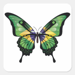 Brazilië Swallowtail Vlinder Vlag Sticker