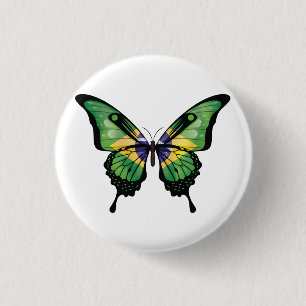 Brazilië Swallowtail Vlinder Vlag Sticker Ronde Button 3,2 Cm