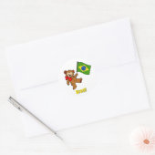 Brazilië Teddy Bear Ronde Sticker (Envelop)