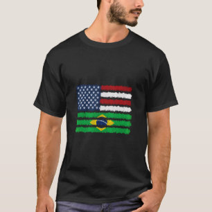 Brazilië Verenigde Staten Vlag Braziliaanse Gift B T-shirt