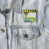 Brazilië Vierkante Button 5,1 Cm (In situ)