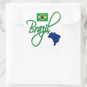 Brazilië Vierkante Sticker (Tas)