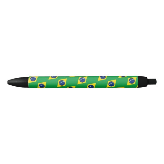Brazilië Vlag Balpen Zwarte Inkt Pen (Voorkant)