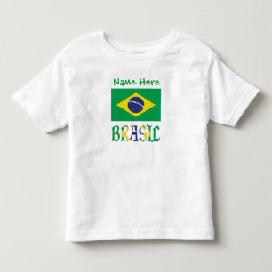 Brazilië Vlag Brazilië Persoonlijke Naam Kinder Shirts