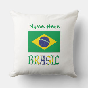 Brazilië Vlag Brazilië Persoonlijke Naam Kussen