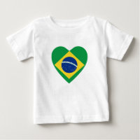 Brazilië Vlag Hart T-Shirt