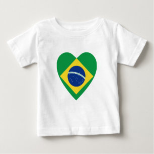 Brazilië Vlag Hart T-Shirt