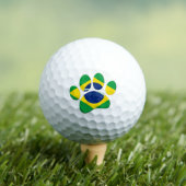 Brazilië Vlag Hond Poot Print Golfballen (Insitu Shirt)