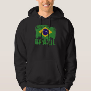 Brazilië Vlag  Noodlijdende Braziliaanse Grunge TR Hoodie