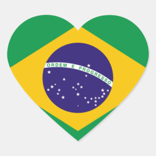 Brazilië: vlag van Brazilië Hart Sticker