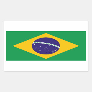 Brazilië: vlag van Brazilië Rechthoekige Sticker