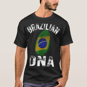 Brazilië Vlag Vingerafdruk Braziliaans DNA Voetbal T-shirt