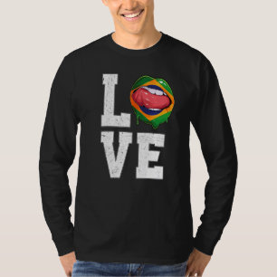 Brazilië Vlag Voetbal Fan Liefde Braziliaans T-shirt