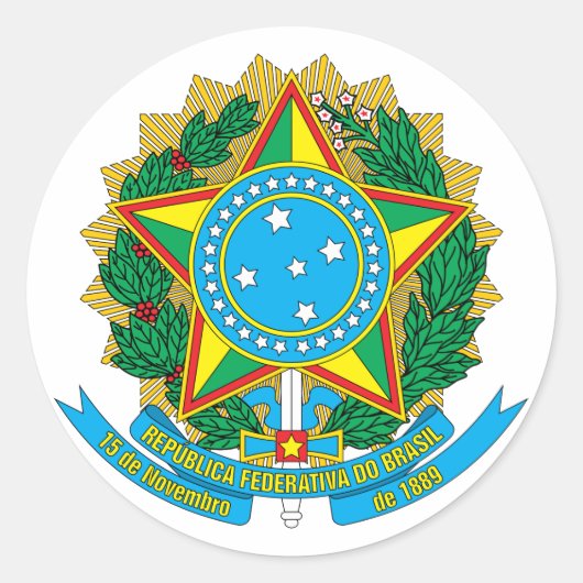 Brazilië Wapen Sticker (Voorkant)