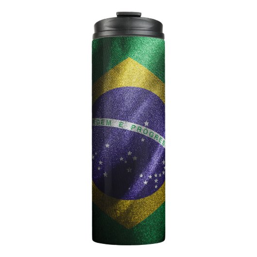 Brazilië zijde vlag thermosbeker (Voorkant)