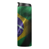 Brazilië zijde vlag thermosbeker (Geroteerd rechts)