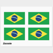 braziliervlag rechthoekige sticker (Vel)