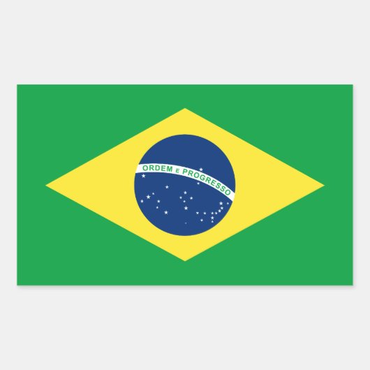braziliervlag rechthoekige sticker (Voorkant)