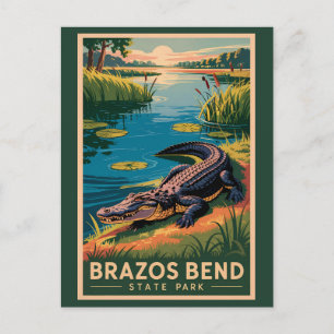 Brazos Bend State Park Texas Reizen Kunst Vintage Briefkaart