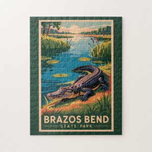Brazos Bend State Park Texas Reizen Kunst Vintage Legpuzzel