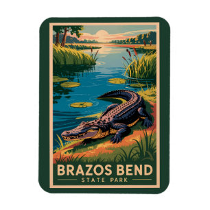 Brazos Bend State Park Texas Reizen Kunst Vintage Magneet