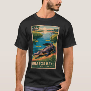 Brazos Bend State Park Texas Reizen Kunst Vintage T-shirt