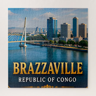Brazzaville Congostroom en Bruisend Stadsleven Legpuzzel