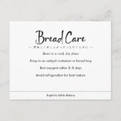 Bread Care Instructions Minimalist Typography Bedankkaart (Voorkant)