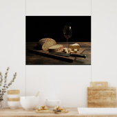 Bread, Cheese, and Wine Poster (Keuken)