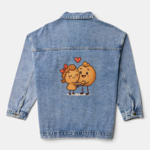 Bread of Love – Schattige en uniek Cartoon ontwerp Denim Jacket