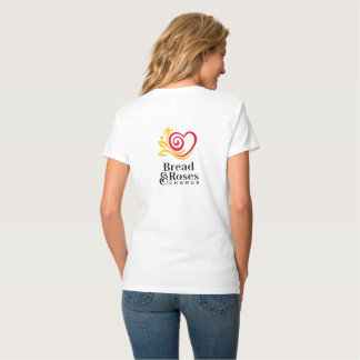 Bread & Roses Dames Wit V-hals T-shirt